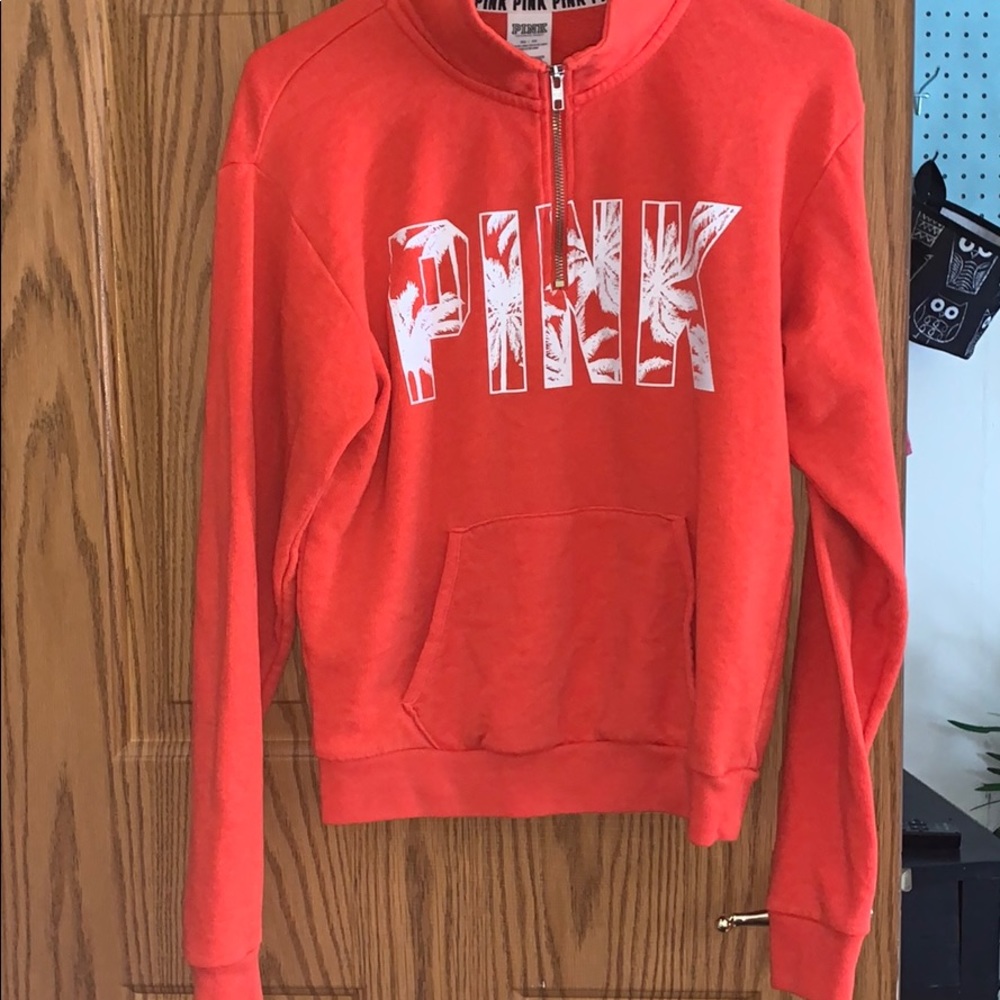 victoria secret pink tropical quarter zip